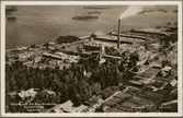 Flygfoto över sulfatfabriken i Sandarne.