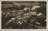 Flygbild över Strömsbro textilfabrik.