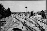 Åtvidabergs station, utsikt över bangården från lokstallet.