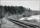 Breddning av smalspår strax söder om infarten till Storsjö station.