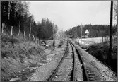 Breddning av smalspår vid infarten till Storsjö station.