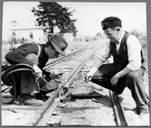 Svetsning av spårledning.