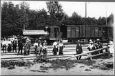 Stockholm Västerås Bergslagens Järnvägar, SWB T 2 och SWB G 672, på Hässelby Villastad station.