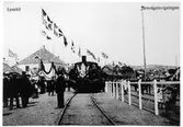 Invigning av Lysekils Järnväg. Invigningståg draget av LyJ lok 1.
