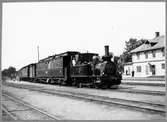 Ångtåg vid Vetlanda station. Vetlanda-Sävsjö järnväg, HvSJ lok 4 