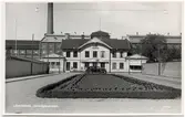 Lidköping-Kållands Järnväg. Vy från Lidköpings Järnvägsstation i slutet av 1930.