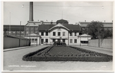 Lidköping-Kållands Järnväg. Vy från Lidköpings Järnvägsstation i slutet av 1930.