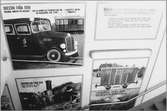 Väggmålning med bilder från Bodens järnvägshistoria. 
Text på bilden - Dressin från 1938. Personbil ombyggd för rälsdrift. Ford V 8 motor och förarens plats är i baksätet medan tre passagerare kan sitta i framsätet. Dressinens littera Statens Järnvägar, SJ 122.