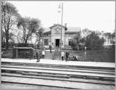 Borgstena station år 1913. Borås - Herrljunga Järnväg.