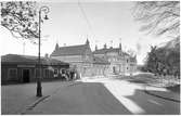 Borås nedre station med ilgodsmagasinet på 1920-talet.