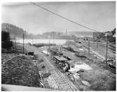 Borås nedre station år 1918 bangården åt sydväst.