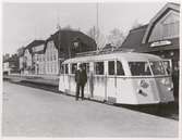 Bräcke station år 1936. Ånge - Sollefteå. Provkörning av Rälsbuss, Statens Järnvägar, SJ Yd 331.