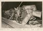 Bussen som kolliderade med ett tåg i Delsbo 1933-03-14