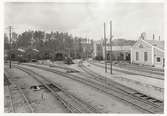 NÖJ, Norra Östergötlands Järnväg verkstad och lokstall i Finspång omkring 1920.