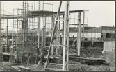 Gävle driftverkstad under byggnad färdig år 1968.