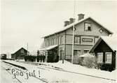 Station anlagd 1878. Tvåvånings stationshus i trä. Mekanisk växelförregling