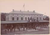 Karlshamn station, inför besök av Kung Oskar II.