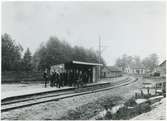 Hjo - Stentorps Järnväg, HSJ. Tidaholms provisoriska station tidigt 1900-tal.