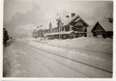 Vinterbild av Kiruna station.