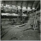 Statens Järnvägar, SJ, Pålnings arbete i väntsalen Stockholm centralstation.