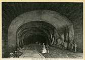 Tunnelen under Södermalm i Stockholm, tecknat av B. Olven.