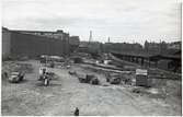 Stockholm Centralstation under ombyggnad av bangården.