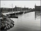 Central stationen. Bygge av nya bron över Riddarfjärden.  Sträckan mellan Stockholm C och Riddarfjärden.