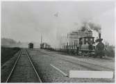 Uttersbergs station. Tåg mot Köping omkring 1908.