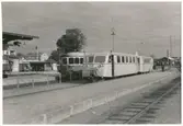 Vetlanda Sävsjö Järnväg, HvSJ Y01p. Tåg 3984 och 449 . Nedläggning av bandelen Sävsjö - Vetlanda - Målila 1.9. 1961.