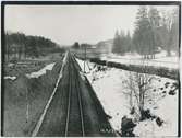 Värtan.  Före ombyggnaden.Statens Järnvägar, SJ. Banan öppnades 1882.  Provelektrifiering genomfördes1905 men den lades ner. 1940 elektrifierades banan slutgitligt.