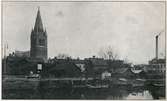 Örebro, Nikolaikyrkan med omgivningar från Vasagatan mitt över ån.