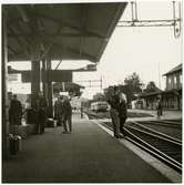 Östersund station och bangård i juni 1959. Statens Järnvägar, SJ.