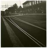 Östersund station och bangård i juni 1959. Statens Järnvägar, SJ.