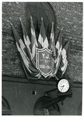 Ystads järnvägsstation vid festligheterna den 21 juni 1941 till hugfästande av Ystads järnvägars införlivande den 1 juli 1941 med statsbanorna.