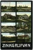 Vykort på olika byggnader från Zinkgruvan.