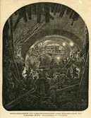 Sprängningsarbete för sammanbindningsbanan på linjen mellan Södra och Norra Tunnelmynningen.