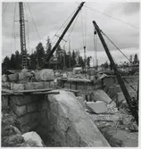 Viadukts bygge vid Tjålmejaure.