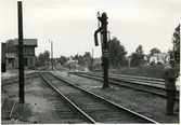 Flen övre, mot söder. Bilden tagen inför elektrifieringen av Trafikaktiebolaget Grängesberg - Oxelösunds Järnvägar.