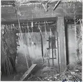 Inifrån driftverkstaden i Boden efter branden.