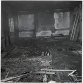 Inifrån driftverkstaden i Boden efter branden.