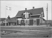 Vy över stationshuset i Kållered.