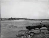 Porjus kraftverk under byggnation vid Stora Lule älv.