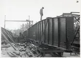 Byte av överbyggnaden på järnvägsbron över Nissan i Halmstad.