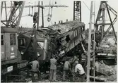 Statens Järnvägar, SJ D 539 lyfts efter olyckan i Pålsboda 1951.