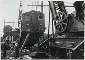 Statens Järnvägar, SJ D 539 lyfts efter olyckan i Pålsboda 1951.