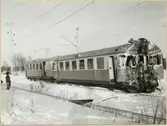 Rälsbuss Statens Järnvägar, SJ YC06 834 efter olyckan på Koskivaara station 1955.