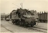 Statens Järnvägar, SJ BK 743 skador efter kollision i Upphärad 1951.