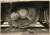 Statens Järnvägar, SJ D 539, skadat blindhjul efter olycka i Pålsboda 1951.