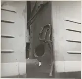 Skador på personvagn efter olycka vid hållplatsen Arket 1951.