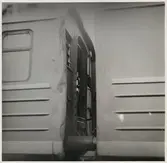 Skador på personvagn efter olycka vid hållplatsen Arket 1951.